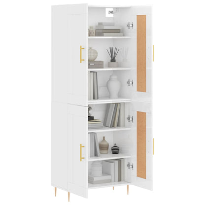 Berkfield Highboard High Gloss White 69.5x34x180 cm Engineered Wood