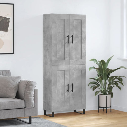 Berkfield Highboard Concrete Grey 69.5x34x180 cm Engineered Wood