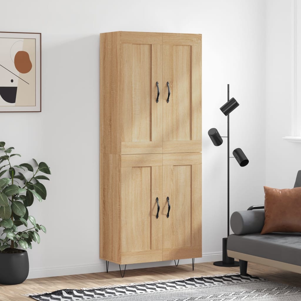 Berkfield Highboard Sonoma Oak 69.5x34x180 cm Engineered Wood