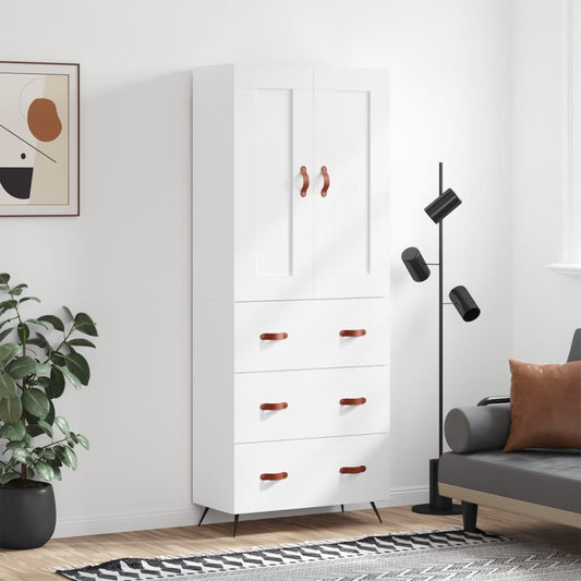 Berkfield Highboard White 69.5x34x180 cm Engineered Wood