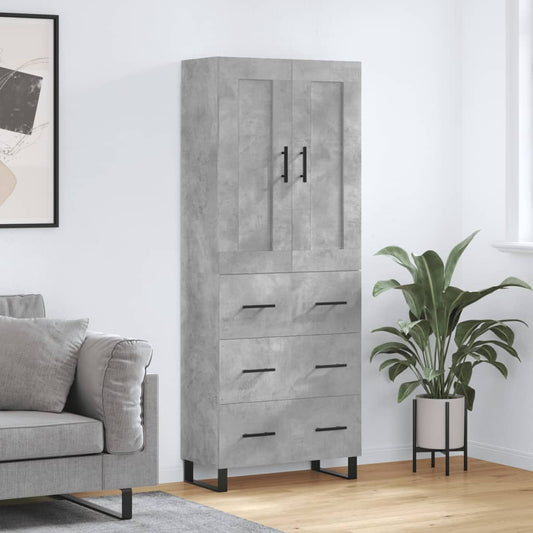 Berkfield Highboard Concrete Grey 69.5x34x180 cm Engineered Wood