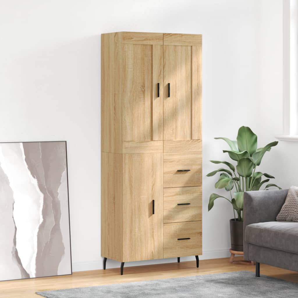 Berkfield Highboard Sonoma Oak 69.5x34x180 cm Engineered Wood