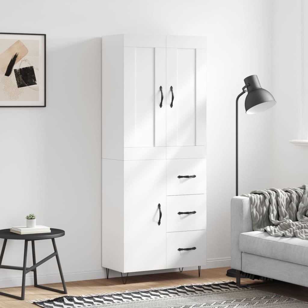 Berkfield Highboard White 69.5x34x180 cm Engineered Wood