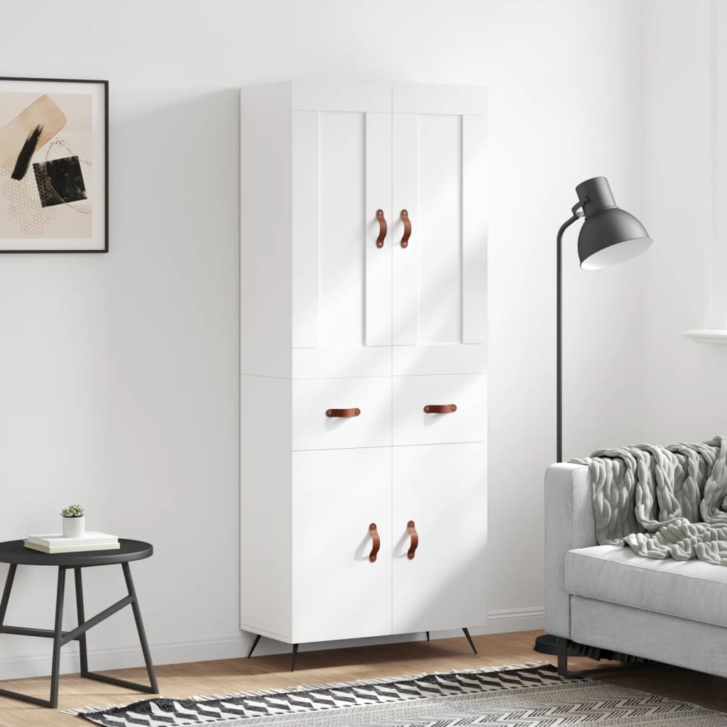 Berkfield Highboard White 69.5x34x180 cm Engineered Wood