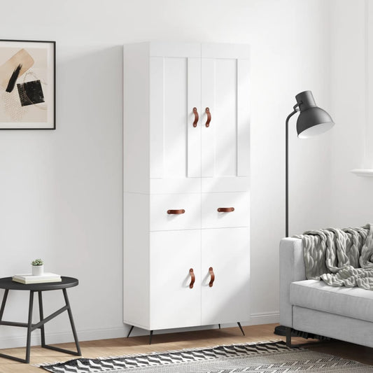 Berkfield Highboard White 69.5x34x180 cm Engineered Wood