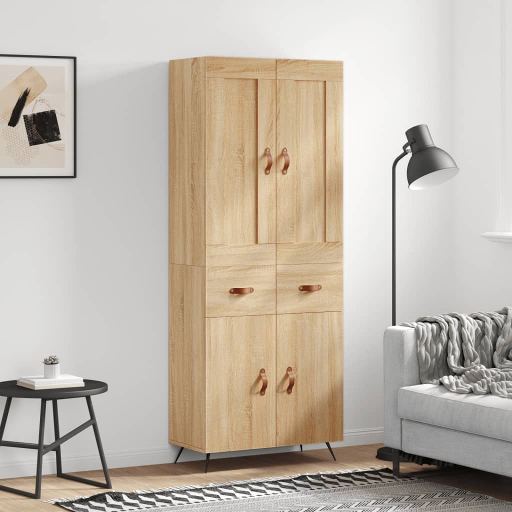 Berkfield Highboard Sonoma Oak 69.5x34x180 cm Engineered Wood