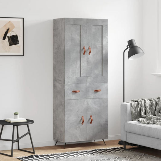 Berkfield Highboard Concrete Grey 69.5x34x180 cm Engineered Wood