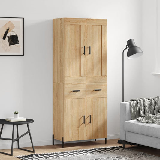Berkfield Highboard Sonoma Oak 69.5x34x180 cm Engineered Wood