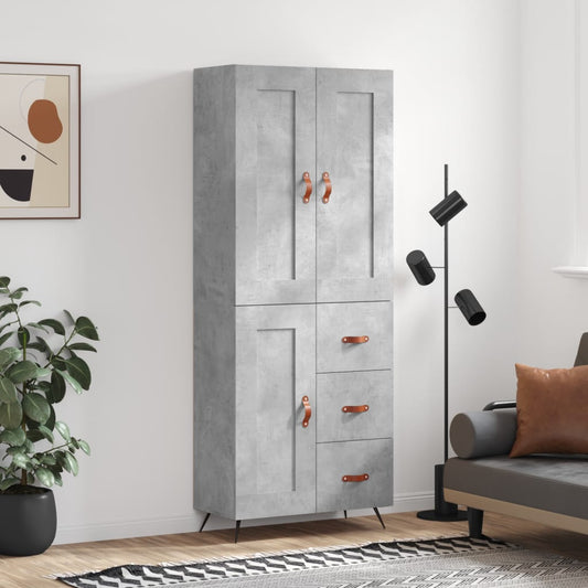 Berkfield Highboard Concrete Grey 69.5x34x180 cm Engineered Wood