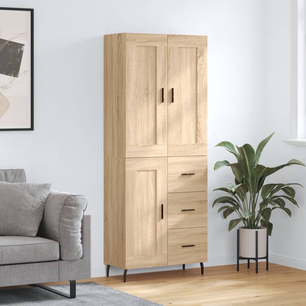 Berkfield Highboard Sonoma Oak 69.5x34x180 cm Engineered Wood