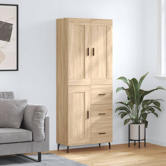 Berkfield Highboard Sonoma Oak 69.5x34x180 cm Engineered Wood