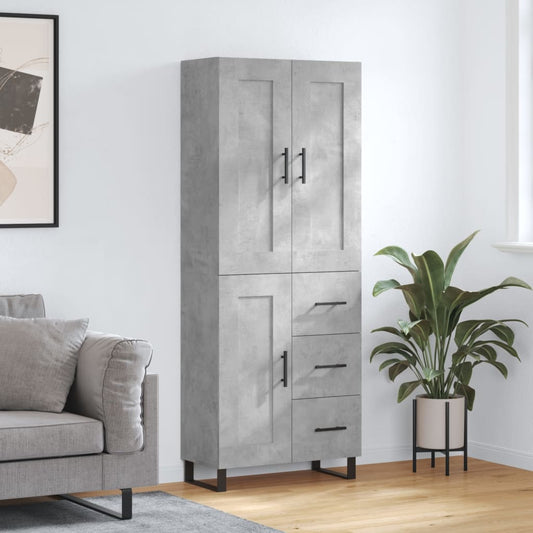 Berkfield Highboard Concrete Grey 69.5x34x180 cm Engineered Wood
