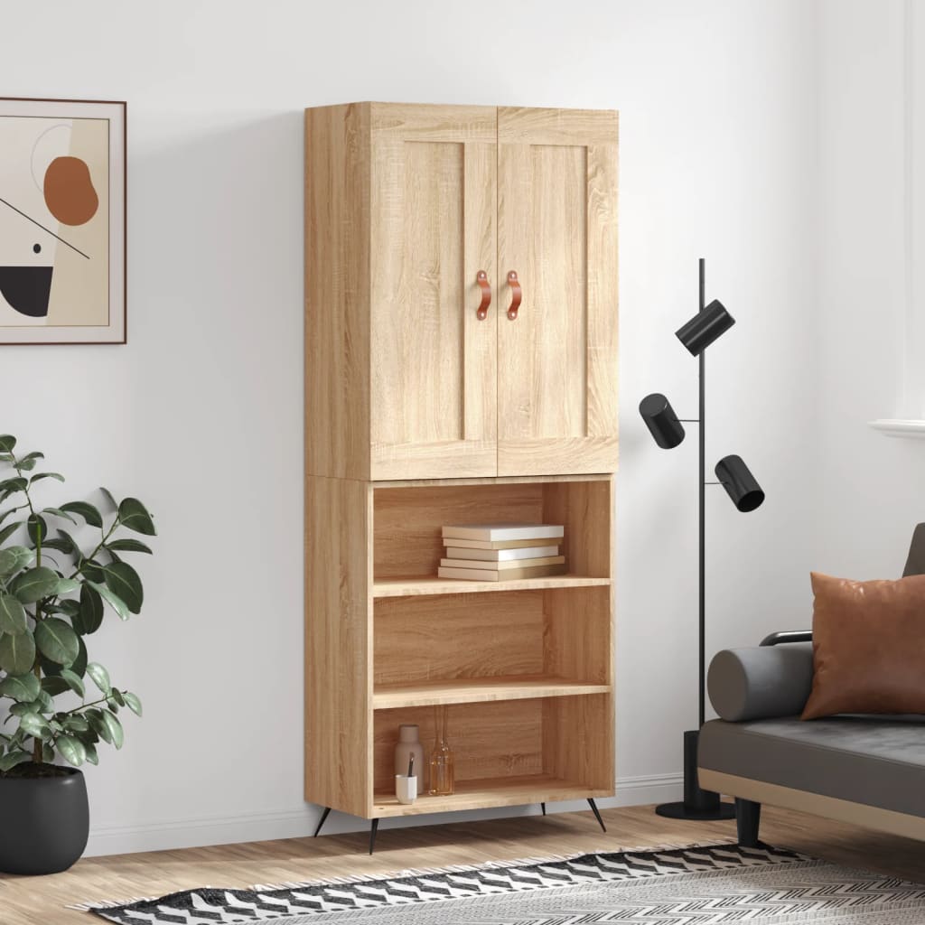 Berkfield Highboard Sonoma Oak 69.5x34x180 cm Engineered Wood