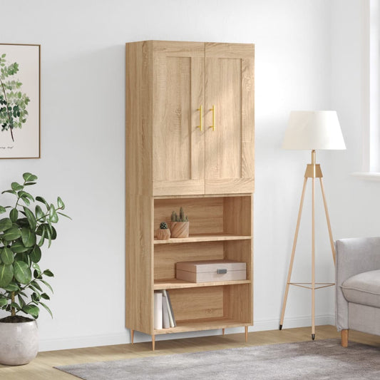 Berkfield Highboard Sonoma Oak 69.5x34x180 cm Engineered Wood