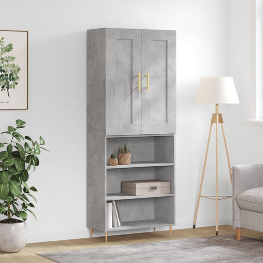Berkfield Highboard Concrete Grey 69.5x34x180 cm Engineered Wood