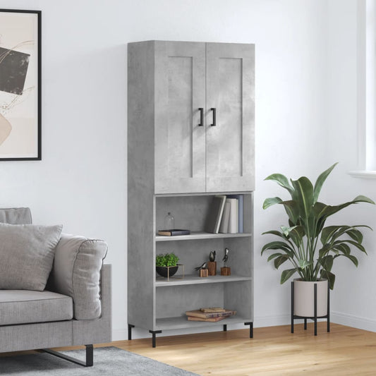 Berkfield Highboard Concrete Grey 69.5x34x180 cm Engineered Wood