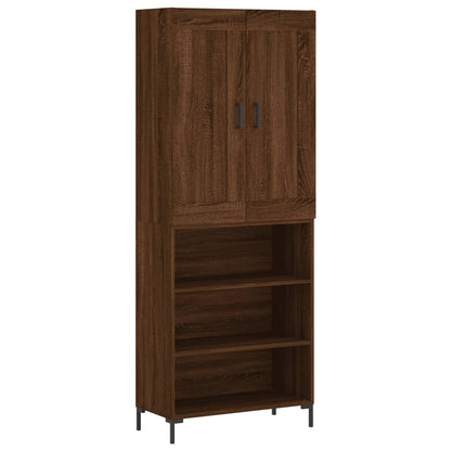 Berkfield Highboard Brown Oak 69.5x34x180 cm Engineered Wood