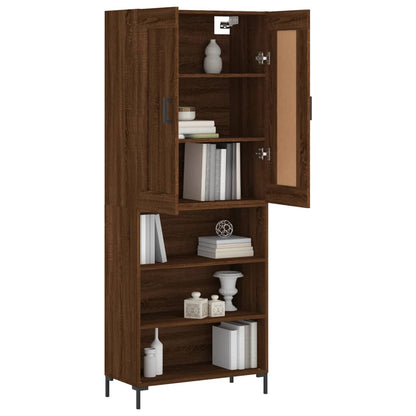 Berkfield Highboard Brown Oak 69.5x34x180 cm Engineered Wood
