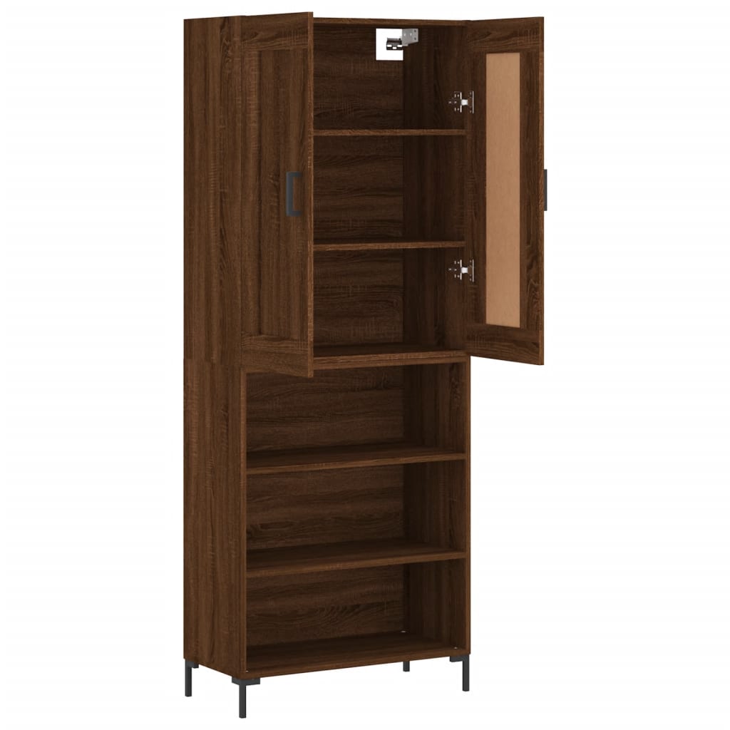 Berkfield Highboard Brown Oak 69.5x34x180 cm Engineered Wood