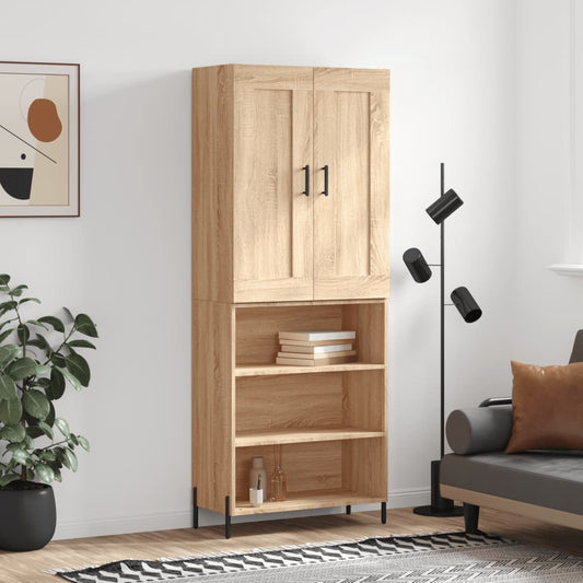 Berkfield Highboard Sonoma Oak 69.5x34x180 cm Engineered Wood