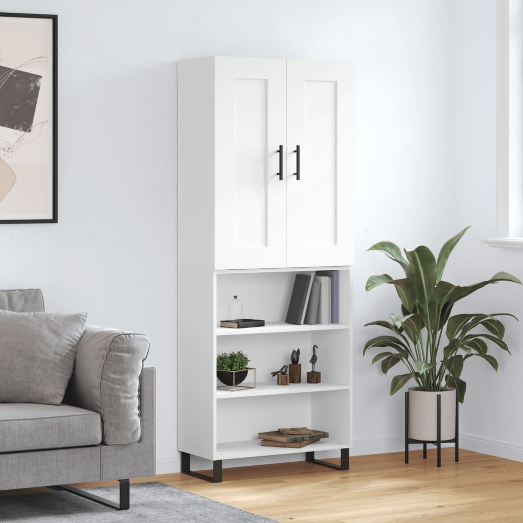 Berkfield Highboard White 69.5x34x180 cm Engineered Wood
