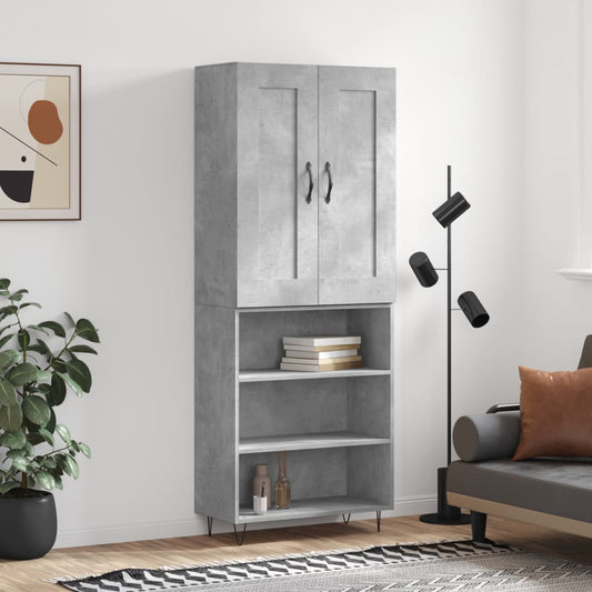 Berkfield Highboard Concrete Grey 69.5x34x180 cm Engineered Wood
