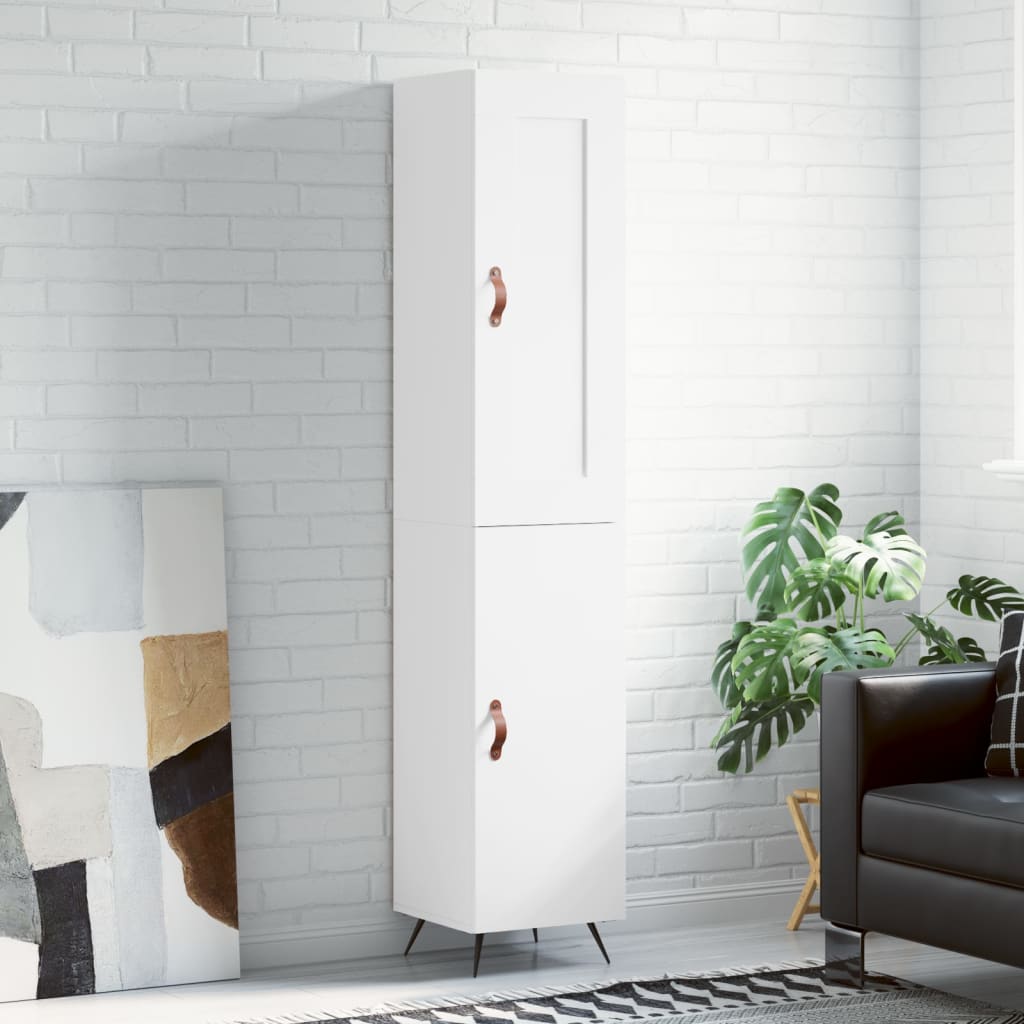 Berkfield Highboard White 34.5x34x180 cm Engineered Wood