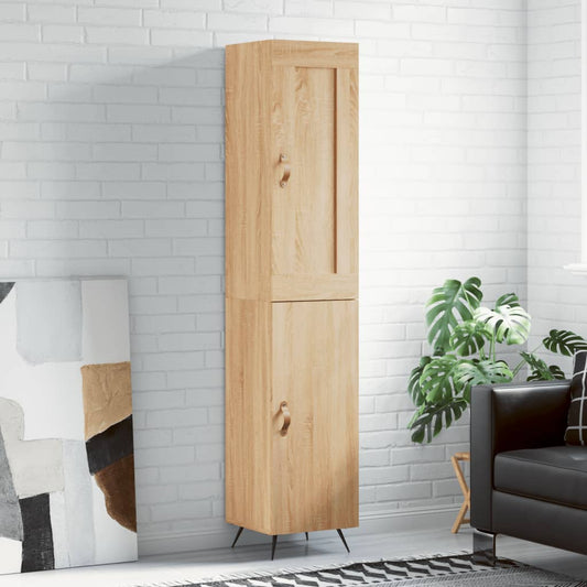 Berkfield Highboard Sonoma Oak 34.5x34x180 cm Engineered Wood