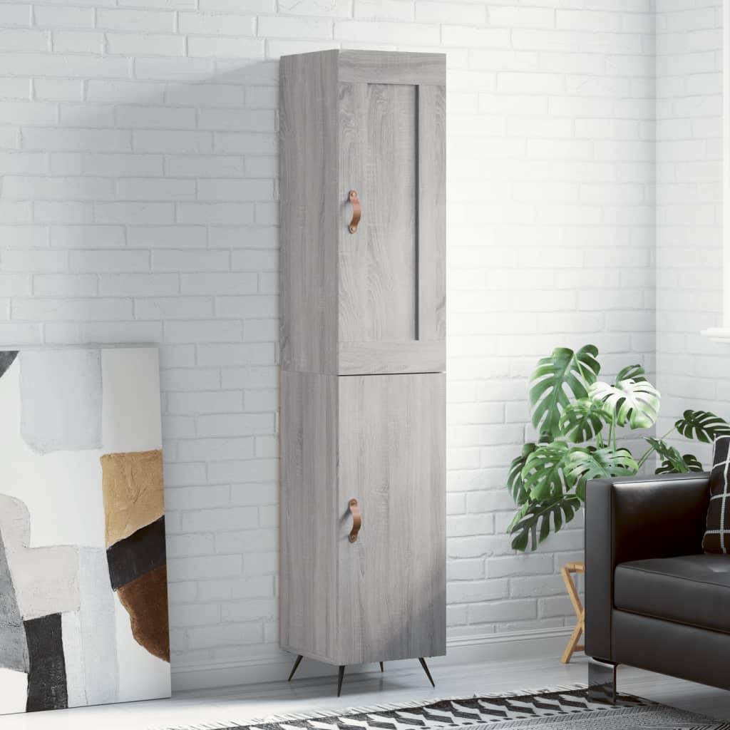 Berkfield Highboard Grey Sonoma 34.5x34x180 cm Engineered Wood