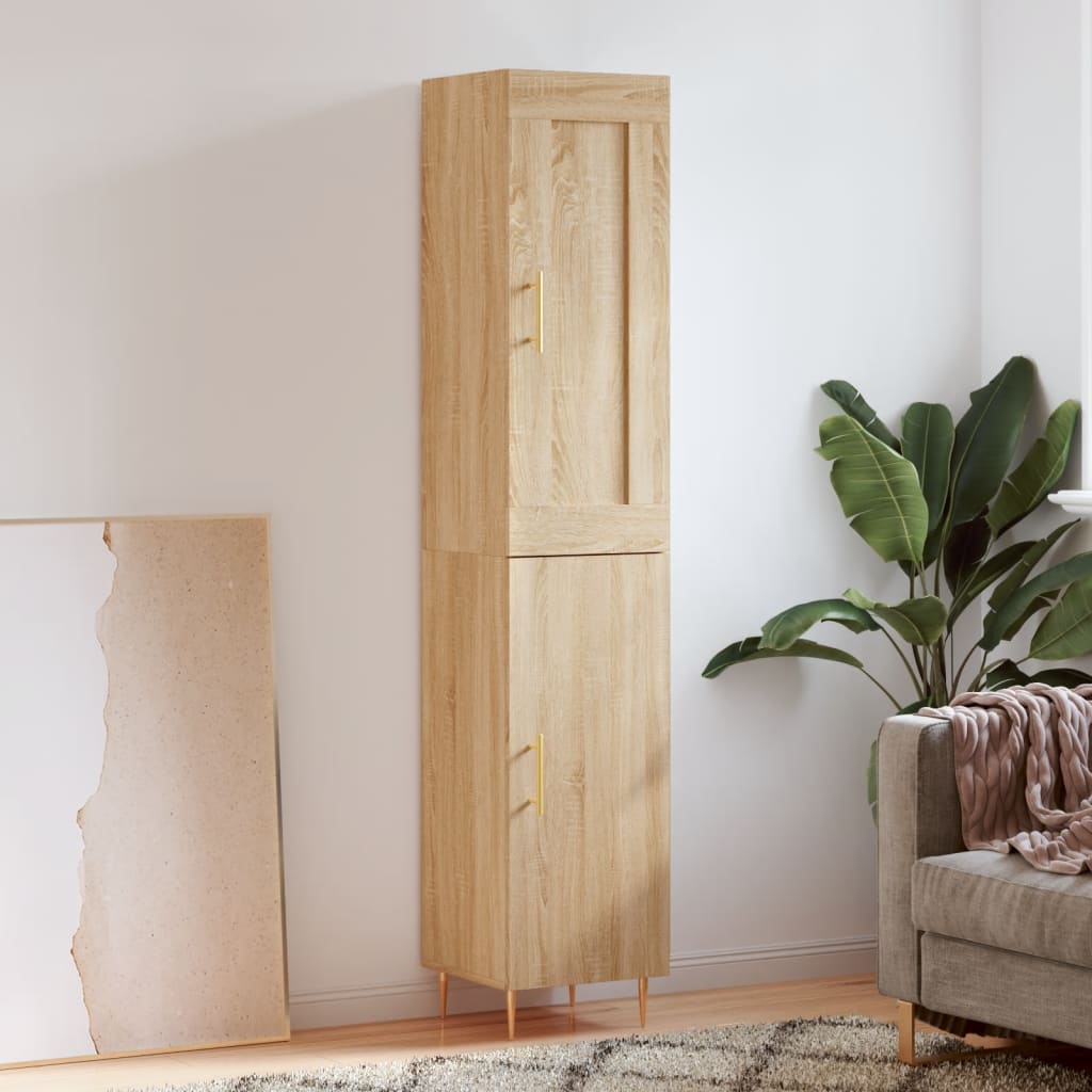 Berkfield Highboard Sonoma Oak 34.5x34x180 cm Engineered Wood