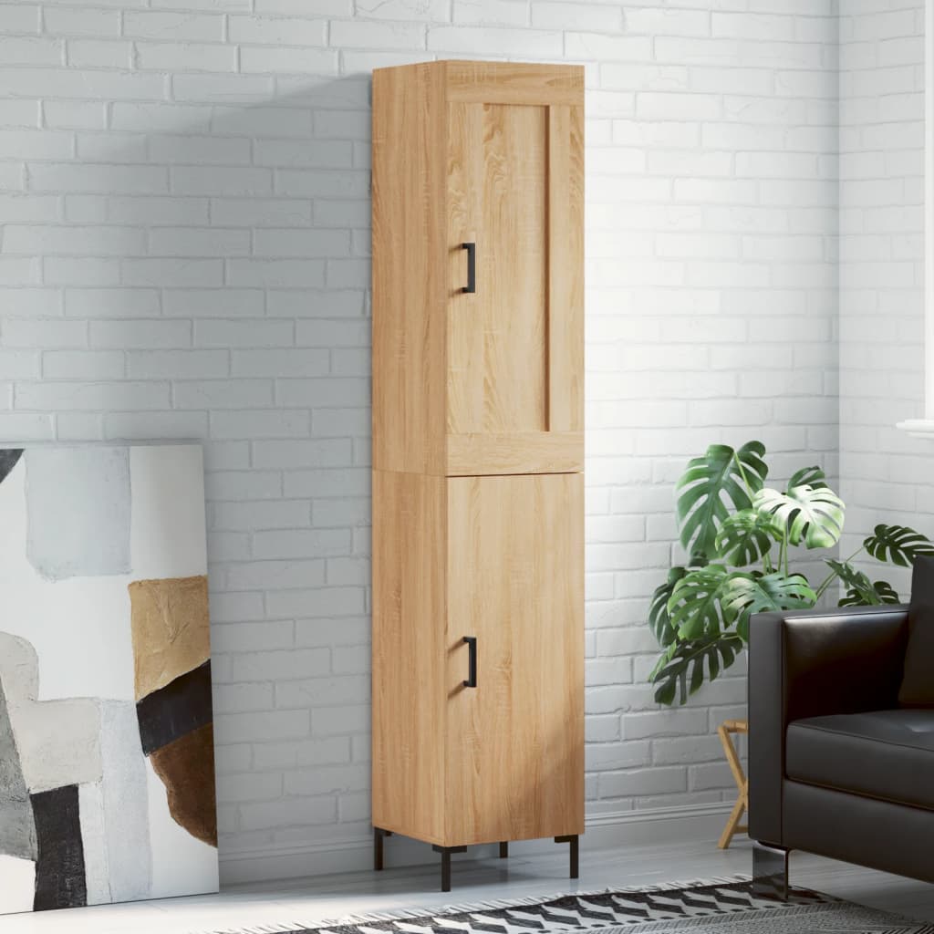Berkfield Highboard Sonoma Oak 34.5x34x180 cm Engineered Wood
