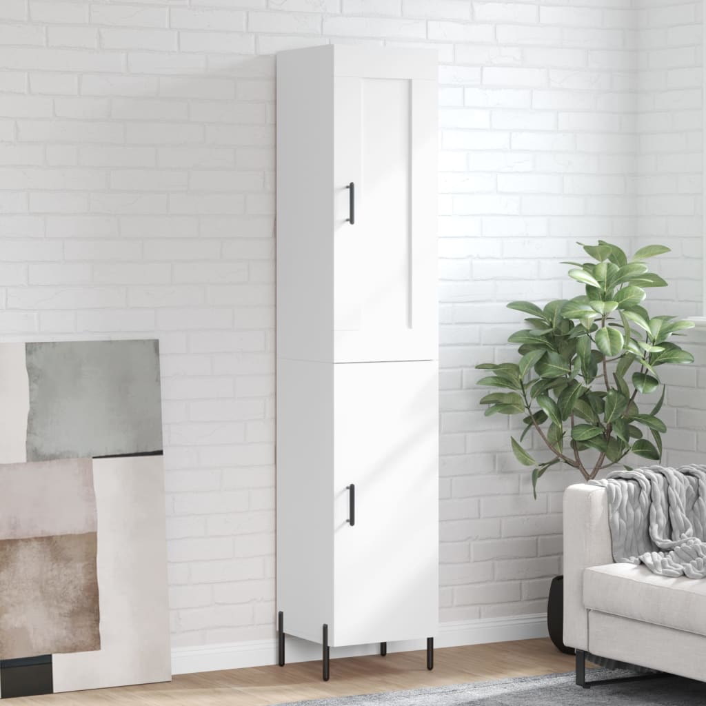 Berkfield Highboard White 34.5x34x180 cm Engineered Wood