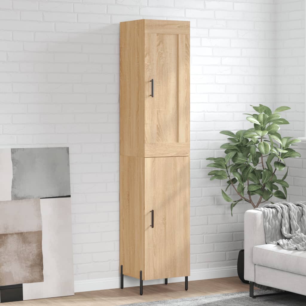 Berkfield Highboard Sonoma Oak 34.5x34x180 cm Engineered Wood