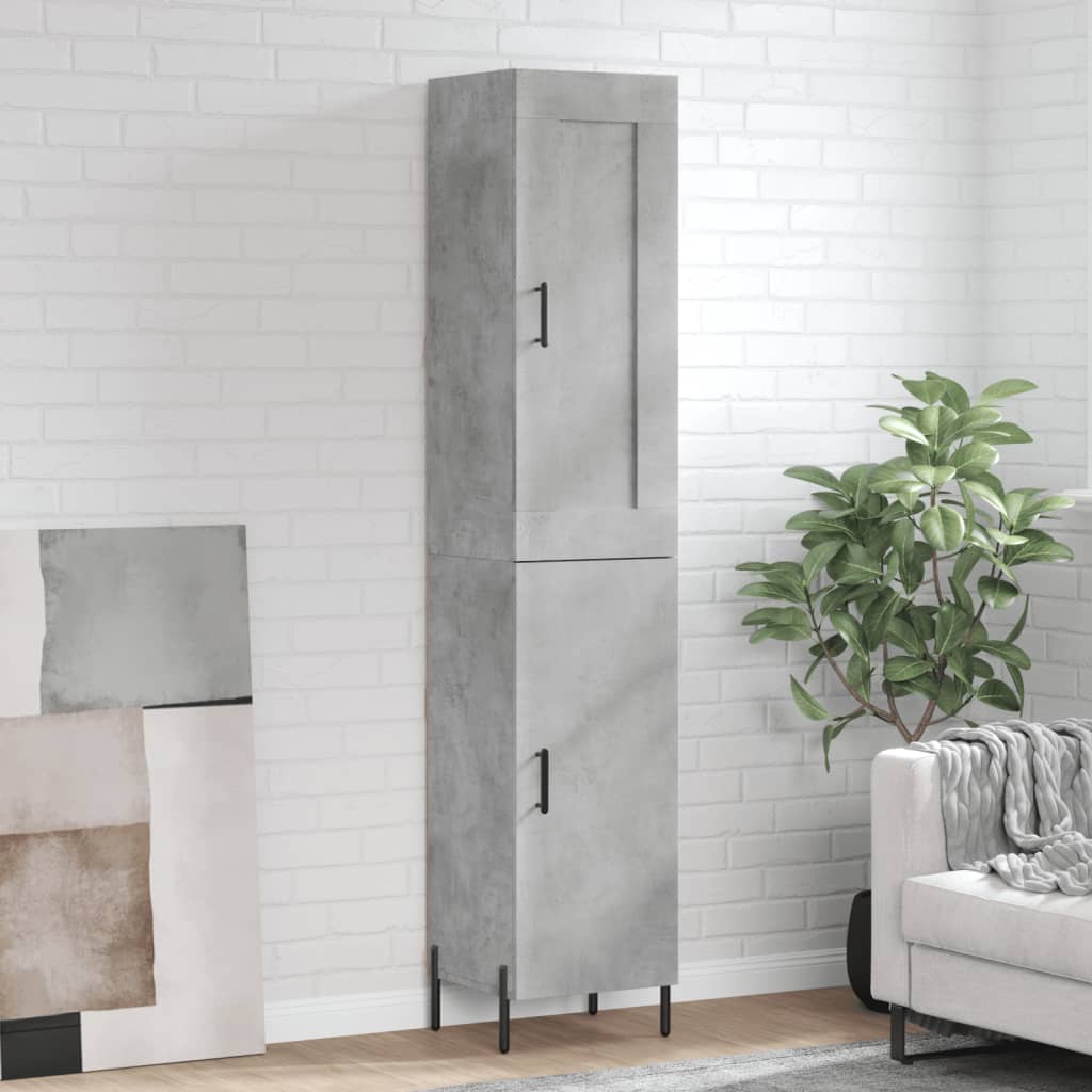 Berkfield Highboard Concrete Grey 34.5x34x180 cm Engineered Wood