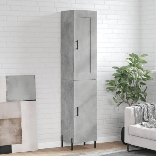 Berkfield Highboard Concrete Grey 34.5x34x180 cm Engineered Wood