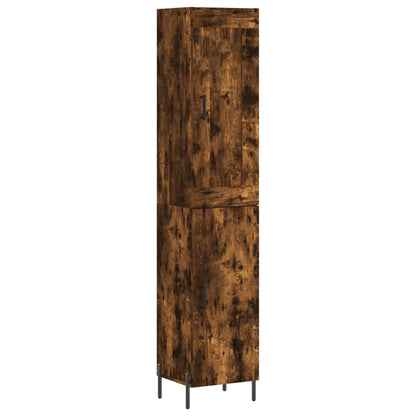 Berkfield Highboard Smoked Oak 34.5x34x180 cm Engineered Wood