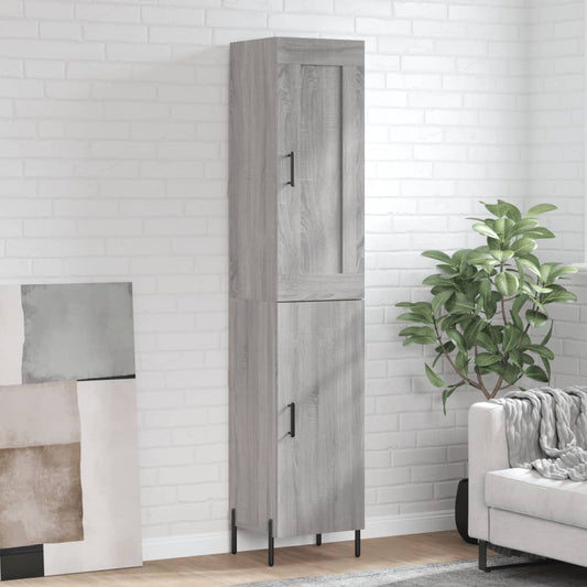 Berkfield Highboard Grey Sonoma 34.5x34x180 cm Engineered Wood