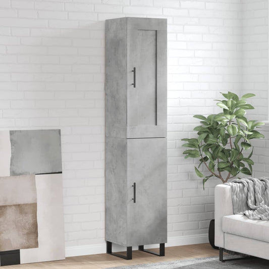 Berkfield Highboard Concrete Grey 34.5x34x180 cm Engineered Wood