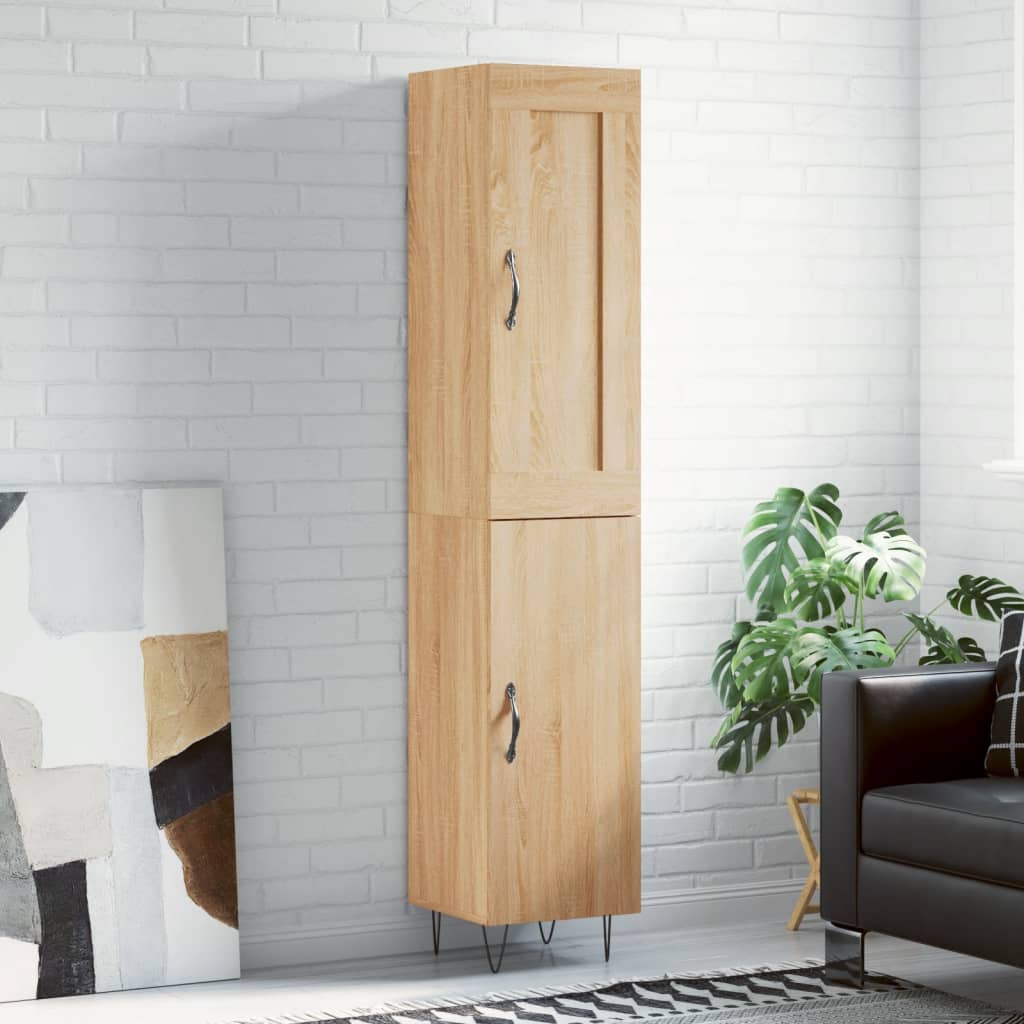 Berkfield Highboard Sonoma Oak 34.5x34x180 cm Engineered Wood