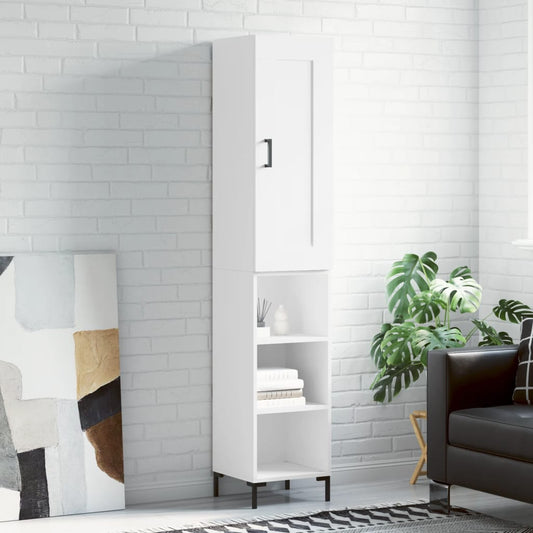 Berkfield Highboard White 34.5x34x180 cm Engineered Wood
