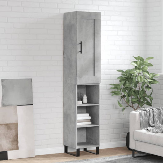 Berkfield Highboard Concrete Grey 34.5x34x180 cm Engineered Wood