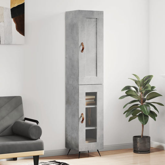 Berkfield Highboard Concrete Grey 34.5x34x180 cm Engineered Wood