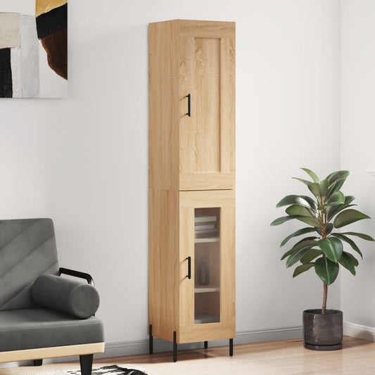 Berkfield Highboard Sonoma Oak 34.5x34x180 cm Engineered Wood