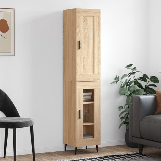 Berkfield Highboard Sonoma Oak 34.5x34x180 cm Engineered Wood