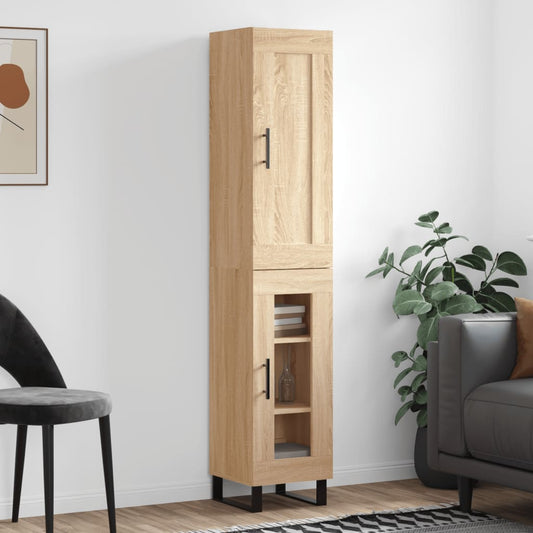 Berkfield Highboard Sonoma Oak 34.5x34x180 cm Engineered Wood