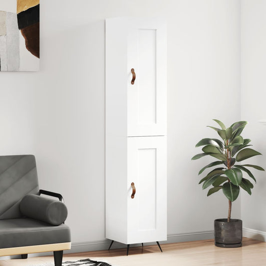 Berkfield Highboard White 34.5x34x180 cm Engineered Wood