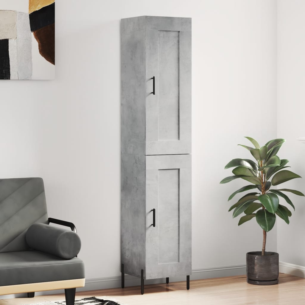 Berkfield Highboard Concrete Grey 34.5x34x180 cm Engineered Wood