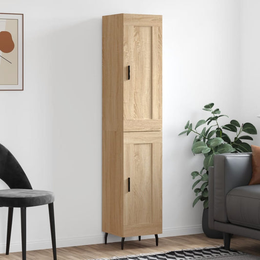 Berkfield Highboard Sonoma Oak 34.5x34x180 cm Engineered Wood