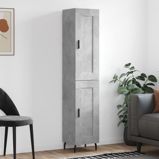Berkfield Highboard Concrete Grey 34.5x34x180 cm Engineered Wood