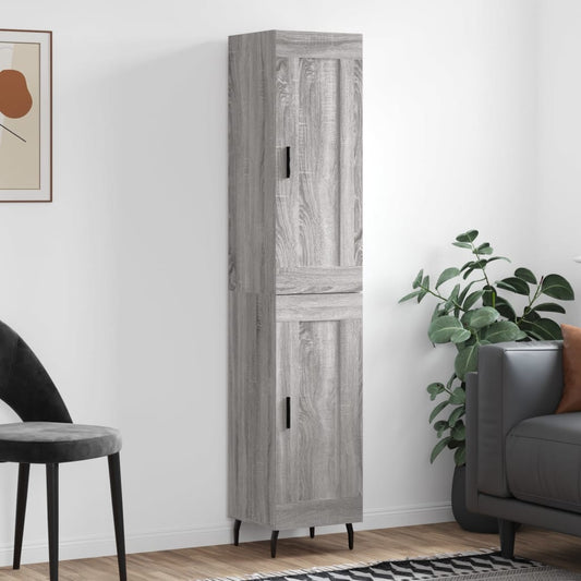 Berkfield Highboard Grey Sonoma 34.5x34x180 cm Engineered Wood